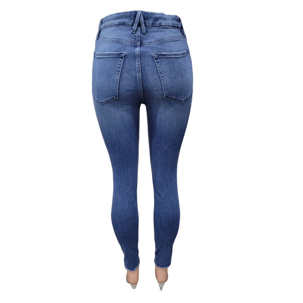 High-Rise Blue Skinny Jeans for Women - Picture 8 of 16